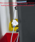 Manual Filament Feeder Adapter For BambuLab P1P P1S X1 X1C A1 AMS Lite Dryer Box connected to 3D printer for easy filament use