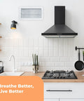 Durable Aluminum 16x8 Duct Opening Wall Vent Cover With Adjustable Front Blades in modern kitchen setting