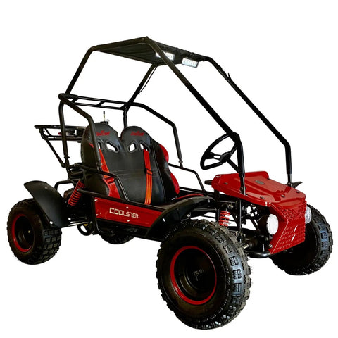 Red and black 125cc Premium Two Seater Go Kart with Automatic Transmission and Reverse LED Headlights