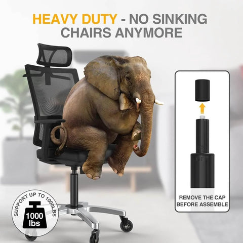 Heavy Duty Gas Lift Cylinder Replacement For Office Chairs Universal 50mm 2 Inch Fit Class 4 Hydraulic Pneumatic Piston Fits Most Chairs And Bases Great For Task Executive Salon Chairs And Rolling Stools image showing elephant on chair