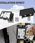 Upgraded 13398-DO Dual Synchronous Slide-Out Controller installed in RV, showing easy plug-and-play setup, replacing 13398-C2.