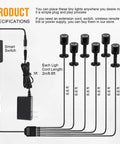 Versatile LED Indoor Spotlight Kit For Display Shelves Artwork Plants Jewelry And Cabinets with smart switch and cords