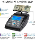 MS40 Bill And Coin Counting Scale For Fast Cash Drawer Counts And Currency Weighing Machine with bills on display