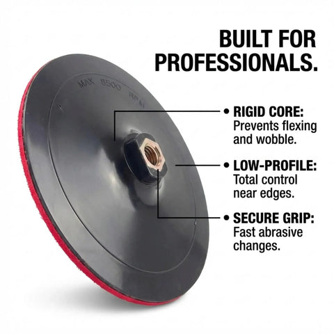 7 Inch Hook And Loop Backing Pad For Angle Grinders And Polishers Pro Grade Rigid Low Profile Sanding Pad with features