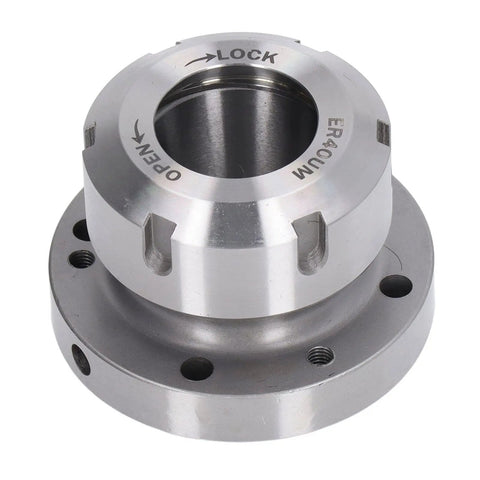 Heavy Duty Fabater Collet Chuck With 80mm ER40 Holder For Lathes and Milling Machines And CNC Engravers close-up view showing the collet chuck design.