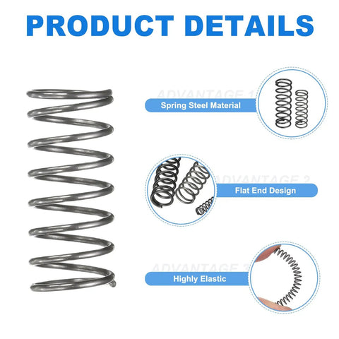 Ten Pack 7mm OD Compression Springs With 0.6mm Wire Diameter And 15mm Free Length In Spring Steel Built Tough For DIY Repairs Home Projects And Shop Use