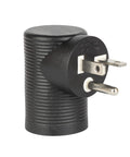 Downward Angled 4 In 1 NEMA 5-20P Power Adapter For NEMA 5-15R 5-20R 6-15R And 6-20R Receptacles on white background