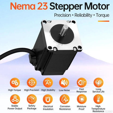 3-Pack Nema 23 Stepper Motors 1.8 Degree 2-Phase High Torque 2Nm Bipolar with icons for features