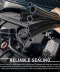 Engines with Six Piece Five Foot Silicone Vacuum Hose Kit For Cars With Six Inner Diameters From One Eighth To Three Eighths Inch Durable Flexible High Performance Auto Vacuum Tubing For Air Intake Boost PCV And More 43 PSI Working Pressure 130 PSI Burst in hand over open engine bay.