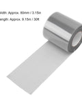 Window Screen Repair Tape 80mm By 9.15m Transparent Self Adhesive Mesh Patch, roll showing dimensions.
