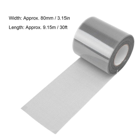Transparent Window Screen Repair Tape Self Adhesive Patch Quick Fix For Cracks And Holes On Mesh Doors Tents Pools And Fiberglass 80mm By 9.15m Grey Weatherproof Outdoor Use For Windows And Screens