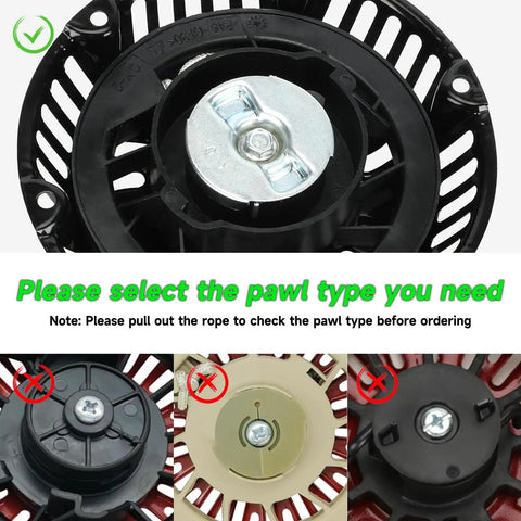 Different pawl types for Pull Start Recoil Starter Assembly For Predator 212cc 196cc 6.5HP Engines