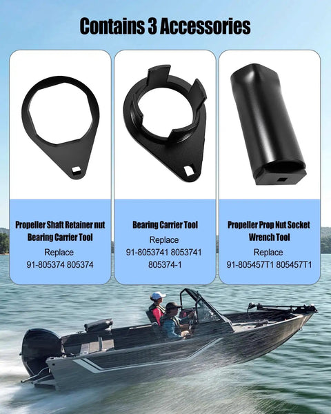 Pro Grade Mercury Bravo 3 Bearing Carrier Tool Kit For Removing And Installing Retainer Nuts Prop Nut Socket Wrench Drive Bearing Carrier Tool Replacement 91 8053741 91 805457T1
