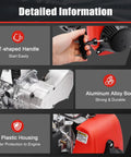 Rock Solid 53cc 4 Stroke Gas Engine Motorized Bicycle Conversion Kit features T-shaped handle, aluminum alloy body, and plastic housing.