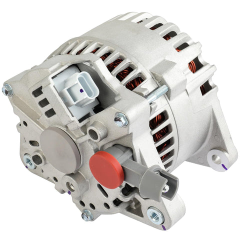 Beefed Up Alternator Compatible With Ford Escape Two Point Oh Liter 2001 Through 2004 And Ford Focus Two Point Oh Liter 2000 Through 2004 OE 8260N 8264N Replacement For Reliable Charging Easy Install Durable Output And Smooth Electrical System Operation, front view