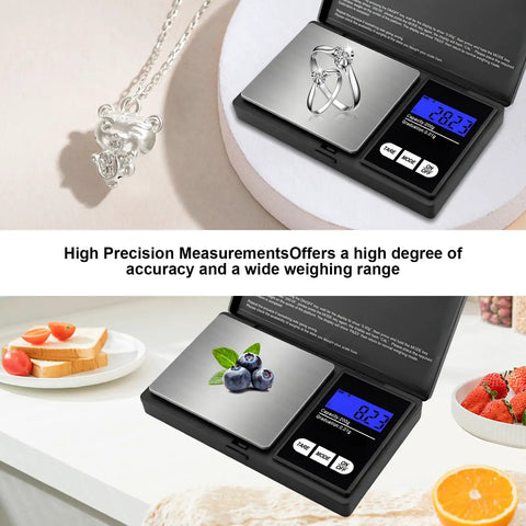Portable 200g Pocket Scale With 0.1g Precision For Jewelry Powder Coins And Food Tare Function Backlit Display And Auto Shutoff.