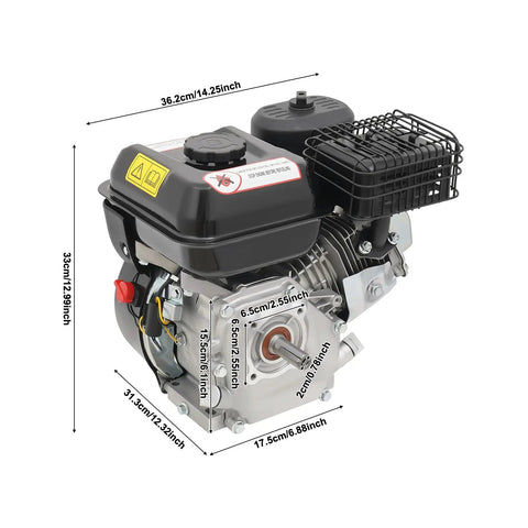 212cc Gas Engine With Horizontal Shaft 4-Stroke Workhorse For Farm And Industrial Jobs Hand Start Carburetor