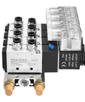 4V210-08 AC220V Pneumatic Solenoid Valve 5 Way 2 Position PT1/4 with base muffler and fittings, industrial use