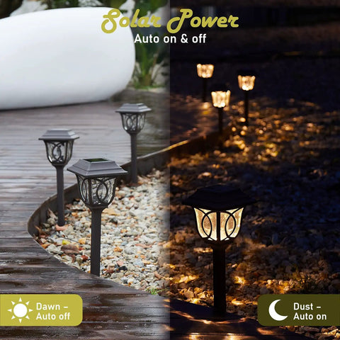 Ultra Bright 25 Lumen Solar Pathway Lights 6 Pack SMD LED Outdoor Waterproof IP65 Auto On Off Glass For Yard Garden Path Landscape Lawn Walkway Lighting Easy Setup And Low Maintenance