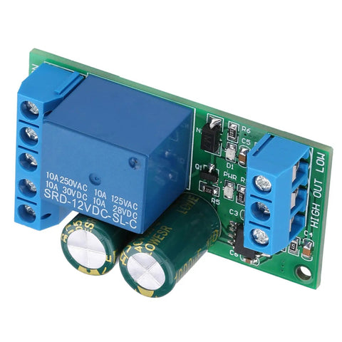 Water Level Controller Module For Fish Aquarium, DC 12-15V And AC 9-12V Powered Water Level Detection Sensor, green circuit board close-up