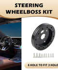 Badass 6 To 3 Hole Steering Wheel Hub Adapter Boss Kit For Cars Quick Swap Alloy Converter with bolts for installation.