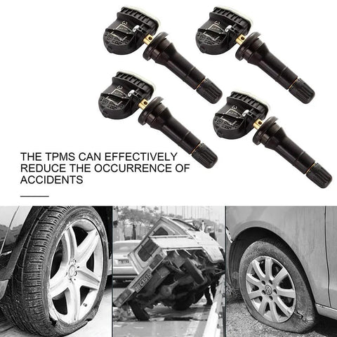 315 Mhz Tire Pressure Monitoring Sensor For Chevy Equinox All Engine Sizes 2007 Through 2018, pack of 4, direct replacement set.