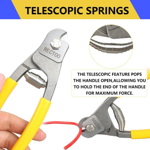 Heavy Duty 8 Inch Wire Cutter For Stainless Steel Wire Rope Up To One Quarter Inch Precision Clean Cuts Without Fraying