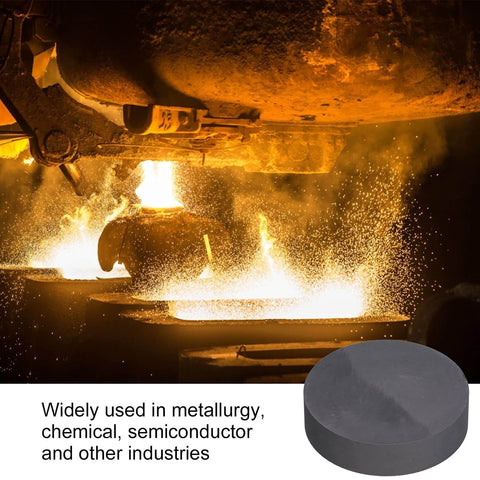 Premium Pro Grade High Purity Graphite Ingot Block 95 To 98 Percent for milling and metallurgy use, round 120mm diameter, 30mm thick