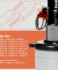 Illustration and motor of 2 Pack Carbon Brush Replacement For Ametek Lamb Motor In Metro Air Force AF3 B3 MB3 Models