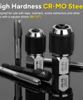 Three Eighths Inch Drive Tap Socket Set With Adjustable Jaws For Tight Spots featuring CR-MO steel components