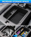 Outlander Center Console Organizer Tray for 2022 2023 2024 Mitsubishi Not for Outlander Sport with Non Slip Silicone Liners installed