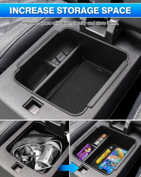 Outlander Center Console Organizer Tray for 2022 2023 2024 Mitsubishi Not for Outlander Sport with Non Slip Silicone Liners installed