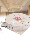Heavy Duty Electric Chain Hoist With Protective Cover, 220 Pound Capacity And 19 Foot Lift For Clearing Clutter And Hanging Massive Fixtures mounted on a ceiling.