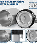Countertop Water Distiller For Home Use 1 Gallon Stainless Steel With Glass Carafe 750W showing inner components