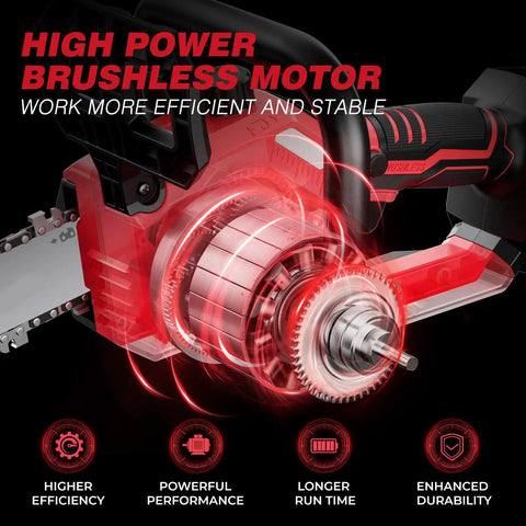 10 Inch Cordless Chainsaw With Brushless Motor Auto Oiler For Wood Cutting Battery Powered Mini Chainsaw Tool Only Compatible With 18V