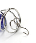 Stainless Steel Wind Spinner Tail Gazing Ball Stabilizers For Indoor And Outdoor Decor With Hanging Swivel Hook Glass Ball Accent Weatherproof Garden Ornament Kit To Elevate Patio And Yard Vibes, blue glass and steel hook