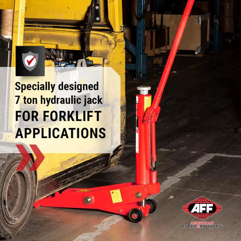 Heavy Duty 7 Ton Forklift Jack That Fits Most Forklift Models With Removable Handle And Wide Lift Range From 2.5 Inches To 16.5 Inches Built Tough And Shop Ready For Industrial Use In Warehouses