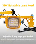 Ultra Bright 30W LED Dock Light With 40 Inch Folding Arm 4200 Lumen Output 360 Degree Rotating Head displayed with cord