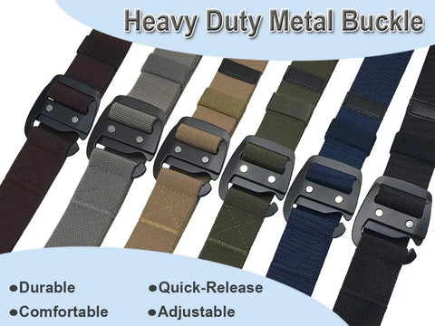Mens Tactical Belt With Elastic Stretch Strap And Quick Release Metal Buckle in 7 colors for 28 to 32 inch waists