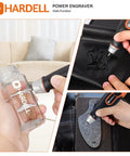 Compact 24W Engraving Pen Delivers Badass Performance At Five Speeds Includes Three Hella Durable Tungsten Carbide Bits For Crisp Etching On Metals Stone Glass And Wood Boasts A Cushioned Grip Handle Straight Out Of Box Ready engraving on glass, leather, and metal surfaces with precision.