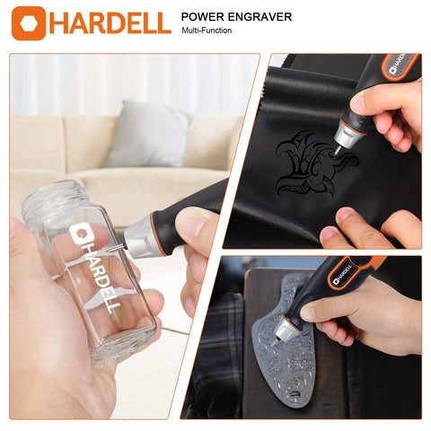 Compact 24W Engraving Pen Delivers Badass Performance At Five Speeds Includes Three Hella Durable Tungsten Carbide Bits For Crisp Etching On Metals Stone Glass And Wood Boasts A Cushioned Grip Handle Straight Out Of Box Ready engraving on glass, leather, and metal surfaces with precision.