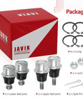 Can Am ATV Upper And Lower Ball Joint Kit For Outlander Renegade Maverick Commander Defender Traxter 2012 Through 2023 Beefed Up Heavy Duty Suspension Replacement Parts OEM Grade, 2 upper 2 lower with circlips and lock nuts