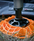 Beefy Heavy Duty Jack Base For Off Road Jacks, 15,400 Lb Load Capacity, Low Profile HDPE Construction on grass.