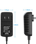 12V 2A Power Adapter For LED Strips And Small Electronics AC To DC Wall Plug With 2.1mm By 5.5mm Connector front and side view