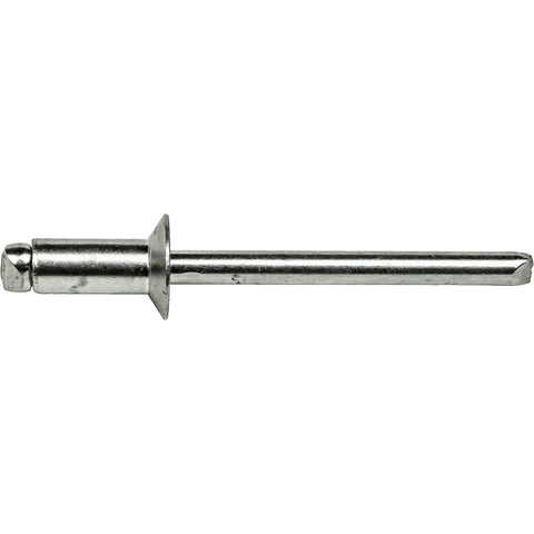 Heavy Duty Aluminum Pop Rivets Featuring Rock Solid Countersunk Heads And Tough Steel Cores For Quick Snug Connections Across Sheet Metal And Wood In A 100 Piece Snag Pack, single rivet side view