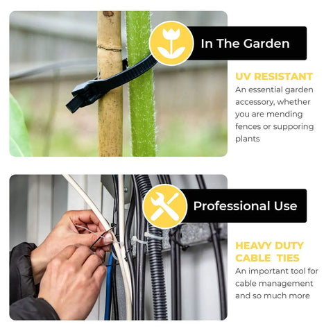 12 Inch Heavy Duty Zip Ties, 150 Pack Black Cable Ties With 120Lb Tensile Strength, All Weather UV Resistant for Indoor Outdoor