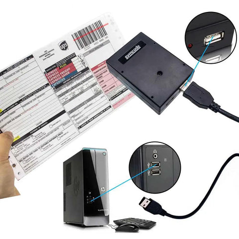 Embedded Mini Barcode Scanner For Screen Scanning CCD Reader Module connected to USB on computer