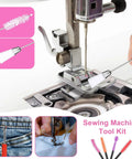 16 Piece Sewing Machine Cleaning Kit With Dual Head Brush, Tweezers, Seam Ripper, Silicone Brushes And All Purpose Screwdrivers