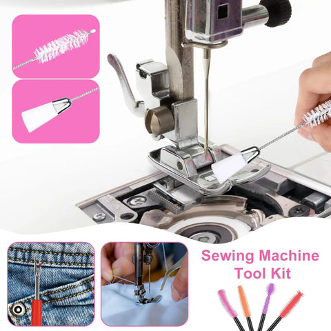 16 Piece Sewing Machine Cleaning Kit With Dual Head Brush, Tweezers, Seam Ripper, Silicone Brushes And All Purpose Screwdrivers