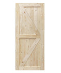Unfinished 38 By 80 Inch Barn Door In Modern British Brace Style Solid Spruce Wood Single Door Ready To Stain Or Paint